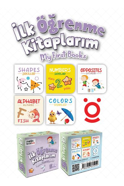 Megakids Yayıncılık My First Books - Turkish and English Picture First Learning Books for 0-3 Years Old (5 Books)