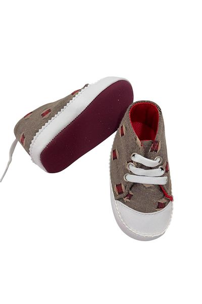 Esterella Home Patterned Baby Shoes/ Lace-Up Soft Non-Slip Sole Moccasin/ First Step Baby Shoes