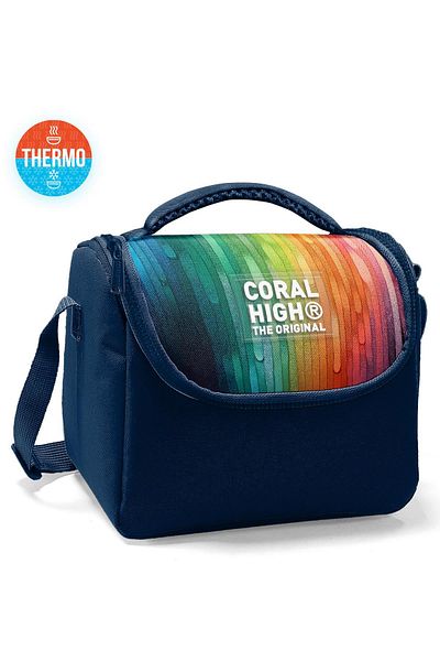 Coral High Kids Black Colored Striped Thermo Lunchbox 22790