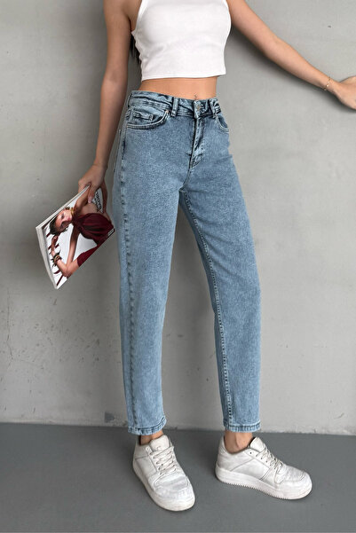 alanora Női rugalmas/lycra magas derekú Mom Jean