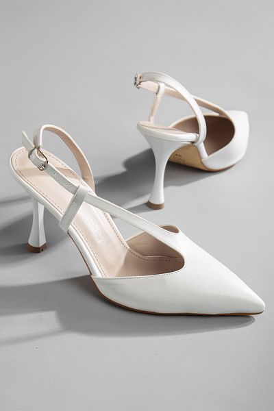 camaiore White Thin Heeled Wedding Dress - Pointed Toe, Closed Front Summer Shoes