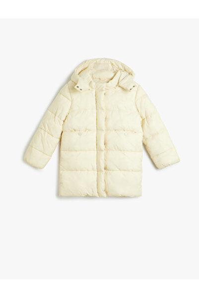 Koton Παλτό με κουκούλα με φερμουάρ που κλείνει με ελαστικές μανσέτες