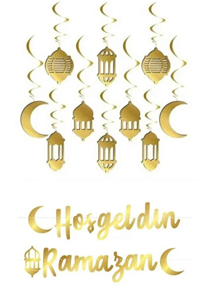Hayaller Dükkanı 10'lu Tavan Süs Ve Hoşgeldin Ramazan Bannner Ramazan Ayı Süs...