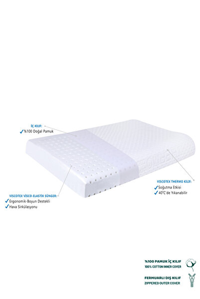 VİSCOTEX Visco Orthodox Pillow 65X40X7 cm Prone / Stomach Pillow