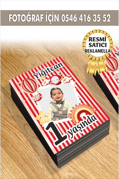 reklamatolye Kişiye Özel Resimli Doğum Günü Magneti 8 Temalı 7x5 Cm 10 Adet