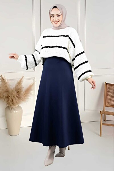 CNG MODA Fusta Hijab din țesătură Puff Scuba