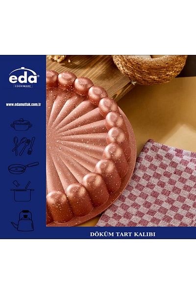 Eda Granite Coated 26 Cm Sliced Tart Mold Rosegold