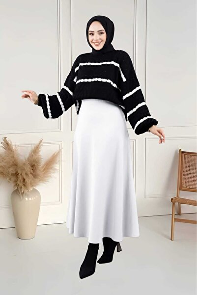 CNG MODA Fusta Hijab din țesătură Puff Scuba