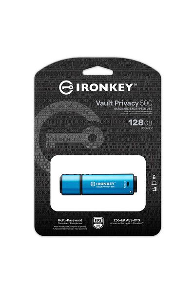 Kingston Ironkey 128Gb Usb-C Vault 50C Aes - Portable Privacy Memory