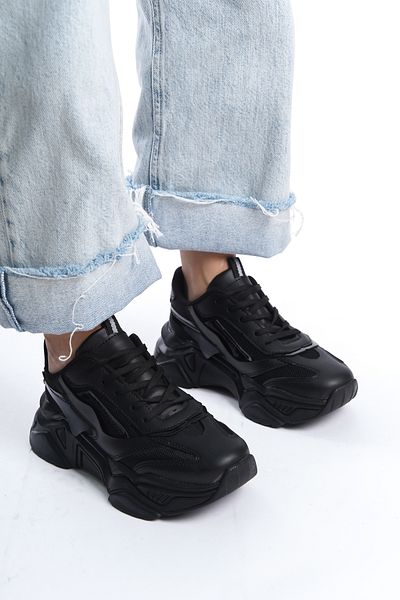 ayakkabıhavuzu Tenis de damă, negru, cu șireturi, cu talpă în stil casual