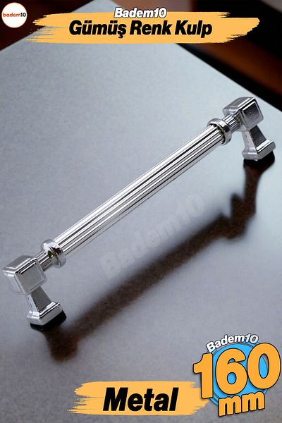 Badem10 Mâner Talas Metal Argintiu 160 Mm -16 Cm Mobilier Bucătărie Sertar Dulap Dulap Ușă Mânere Mâner