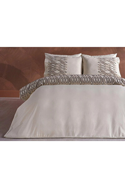 Doqu Home Capitol Nakışlı Nevresim Takımı Çift Kişilik - Krem