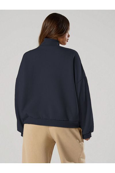 BayBayan Women's Half Zip New Basic Pullover Sweatshirt