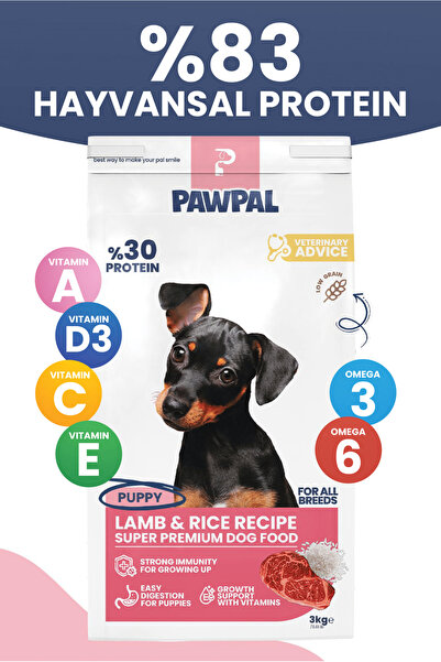 PawPal Kuzu Etli Süper Premium Yavru Köpek Maması 3KG | Hipoalerjenik – Düşük...