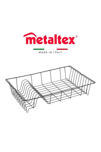 Metaltex Black Dish Drainer Brema Lava Touch – Therm Coating, Rust-Proof & Scratch-Resistant