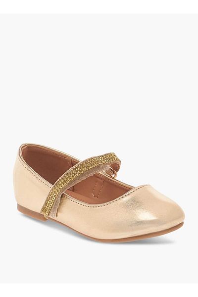 Flora Bella by Shoexpress Floral Bella Embellished Mary Jane Shoes with Hook and Loop Closure