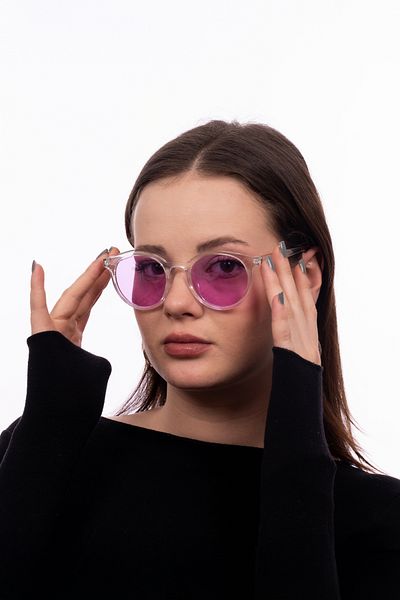 GlimmerGroove Unisex Transparent Round Framed Sunglasses