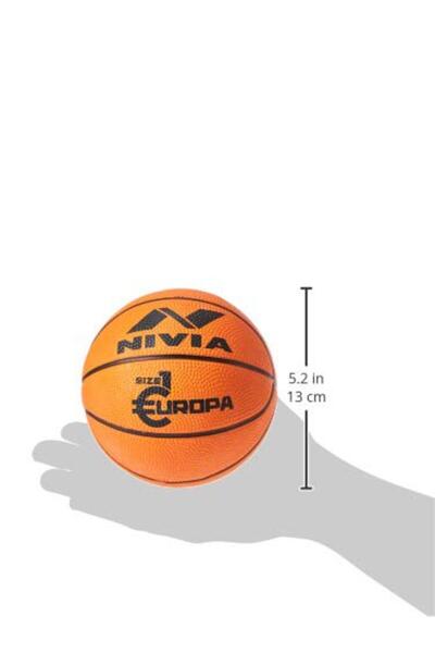 Nivia Europa Basketball | Multicolor | Size 1 | 8 Panels | Latex Bladder | Hard Surface | Machine Stitched