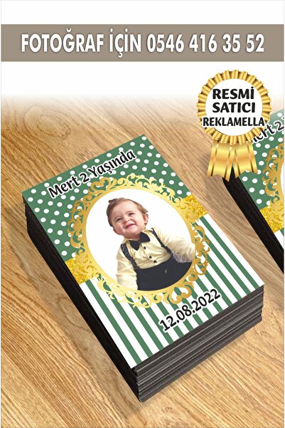 reklamatolye Kişiye Özel Resimli Doğum Günü Magneti 2 Temalı 7x5 Cm 10 Adet