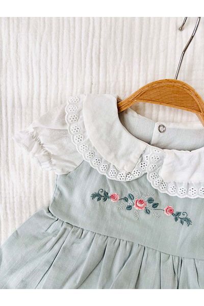 NUNU BABY Floral Embroidered Dress