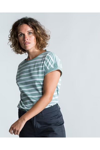 Org Marka Store Tribord Boat Collar Enside Striped Sleeve Folded Short Sleeve Tsh