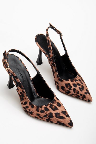 DENORA Pantofi eleganti cu toc cu vârf ascuțit, cu vârf închis, cu model leopard
