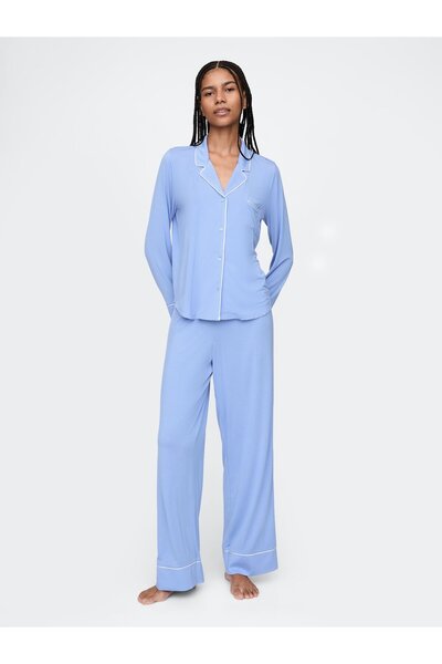 GAP Kadın Mavi Modal Pijama Üstü
