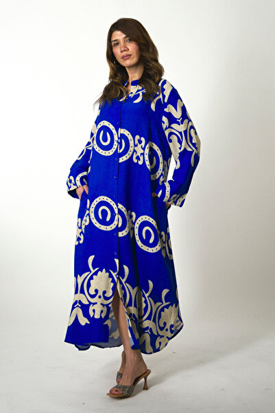 ABBRA Women's Prevailing Neckline Tunic Pocket Detail 100% Viscose Summer Dress