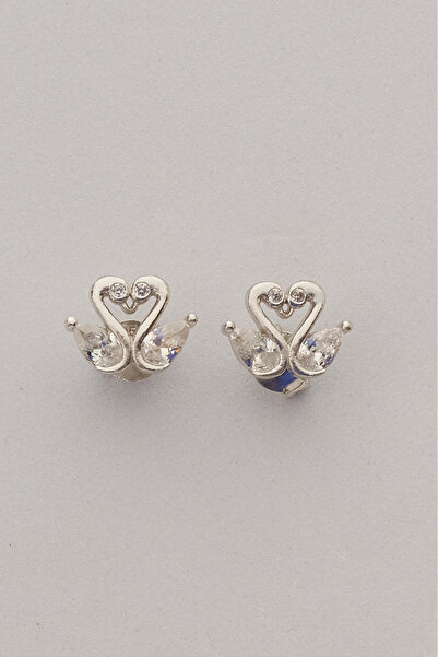 jingle bells Kuğu Küpe 925 Ayar Gümüş Rodyum