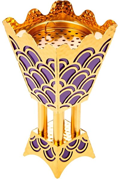 AKDC Incense Burner 11Cm X 11Cm X 22Cm Purple, Gold
