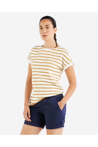 Org Marka Store Tribord Boat Collar Enside Striped Sleeve Folded Short Sleeve Tsh