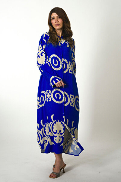 ABBRA Women's Prevailing Neckline Tunic Pocket Detail 100% Viscose Summer Dress