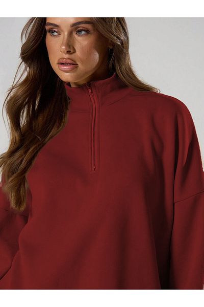 BayBayan Women's Half Zip New Basic Pullover Sweatshirt