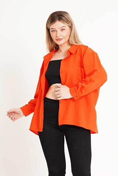 Hipo Trend Narandžasta jednostruka Sa džepovima Oversize kroj Aerobin majica