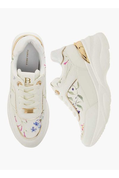 Flora Bella by Shoexpress Flora Bella Floral Print Sneakers with Lace-Up Closure