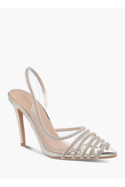 Flora Bella by Shoexpress Flora Bella Embellished Slingback Pointed Toe Shoes with Stiletto Heels