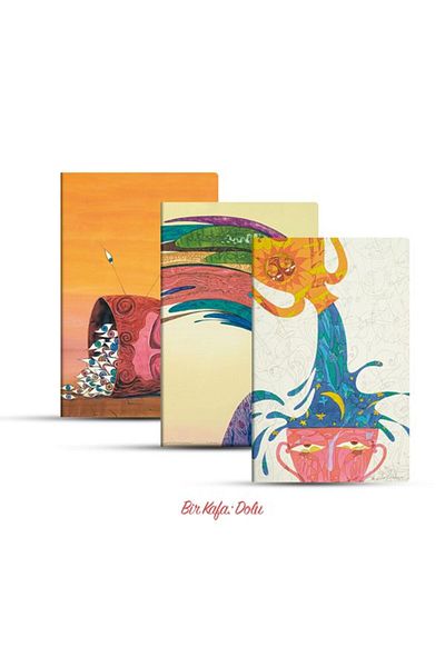 Vak Vak Yayınları Triple Unlined Notebook Set: One Head: Full