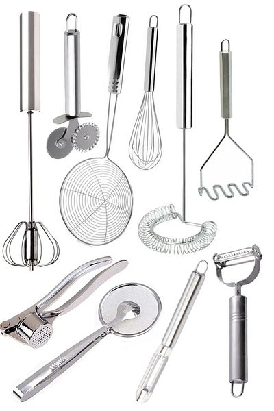 BARENDA 10 Piece Kitchen Hand Tools Set Dowry Package A+++ Quality Beater Colander Garlic Masher Set