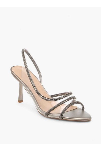 Flora Bella by Shoexpress Flora Bella Embellished Slingback Sandals with Stiletto Heels