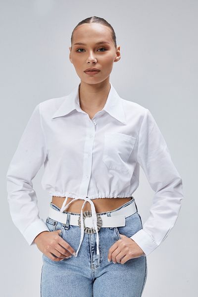 EMMAS CLOTHİNG Cămașă albastră de damă cu un singur buzunar și detaliu din dantelă