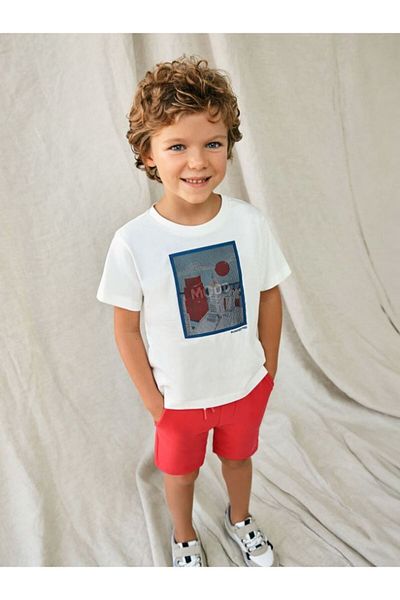 MAYORAL Red Boy Plush Shorts - 611