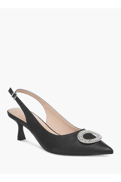 Flora Bella by Shoexpress Flora Bella Embellished Slingback Shoes with Kitten Heels and Buckle Closure