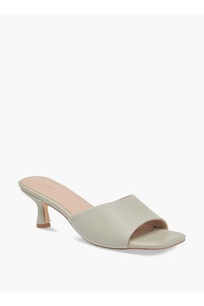 Flora Bella by Shoexpress Flora Bella Solid Slip-On Sandals with Flared Heels