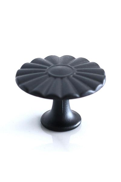 Badem10 10 buc. Buton solar Mobilier negru mat Sertar de bucătărie Dulap dulap Capac mâner metalic Mâner