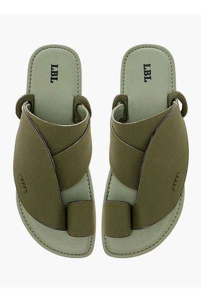 LBL by Shoexpress Textured Slip-On Arabic Sandals with Toe Loop