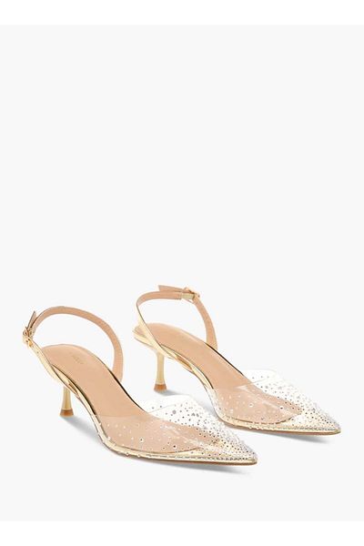 Flora Bella by Shoexpress Flora Bella Embellished Pumps with Flared Heels and Buckle Closure