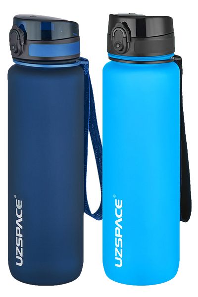 Uzspace Fiftyfifty Set of 2 1000ml 1 Liter Tritan Water Bottle