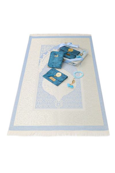 Asyabayrak Covor de rugăciune cadou, carte Yasin, mărgele de rugăciune, cutie de acetat