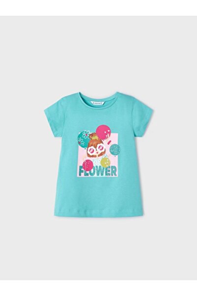 MAYORAL Girl's Printed Sleeveless T-Shirt Turquoise 3090
