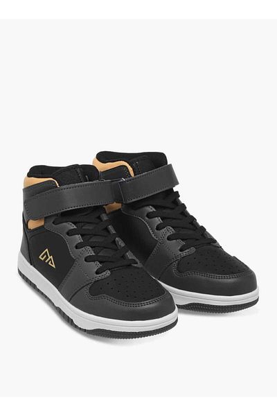 Oaklan by Shoexpress Panelled High-Top Sneakers with Hook and Loop Closure
